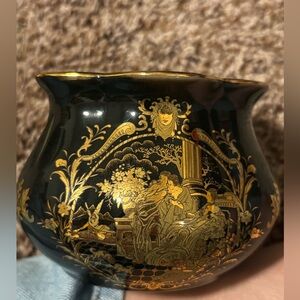Vintage Black and Gold Porcelain
